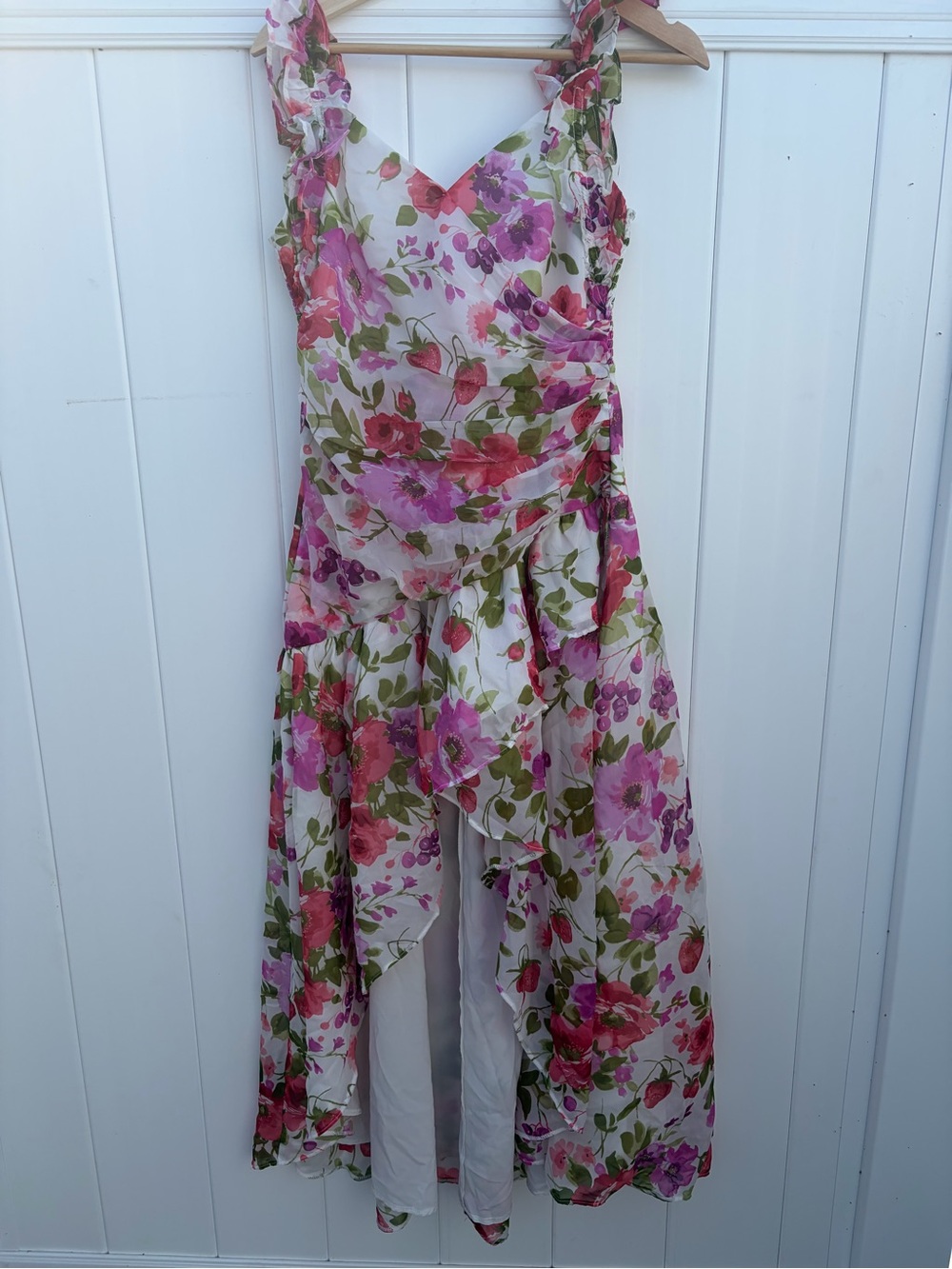 Abercrombie & Fitch Floral High-Low Dress Bohemian Wedding Size M